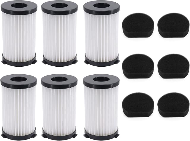 DingGreat 6 HEPA Filters + 6 Sponge Filters for MOOSOO D600 D601 Replacement HEPA Filter Compatible for Ariete Handy Force 2761 and 2759 Vacuum Cleaners