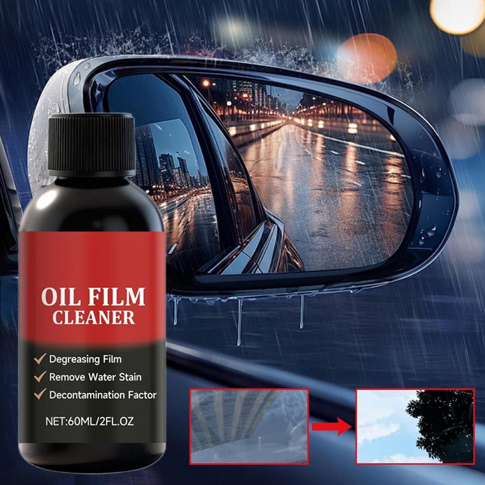 Spazzola in Vetro per Aloni d' Olio Pannello di Pulizia Universale | Kit Pulizia Parabrezza Auto con Rimuovitore Macchie per Auto Interno Esterno Schermo PP Pelle SUV e Ve