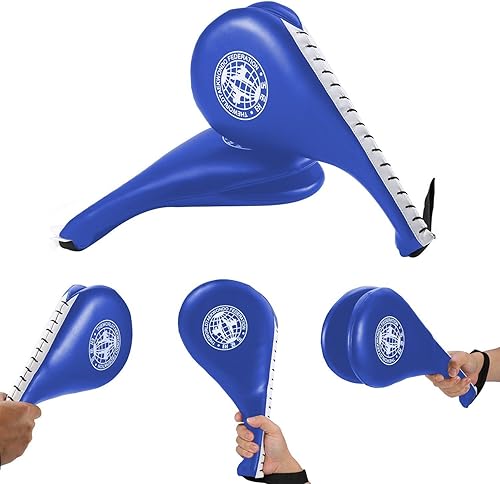 Miniatura 6 de Yosoo Paquete de 2 almohadillas duraderas para Taekwondo, para entrenamiento de kickboxing para Tae Kwon Do Karate (azul)