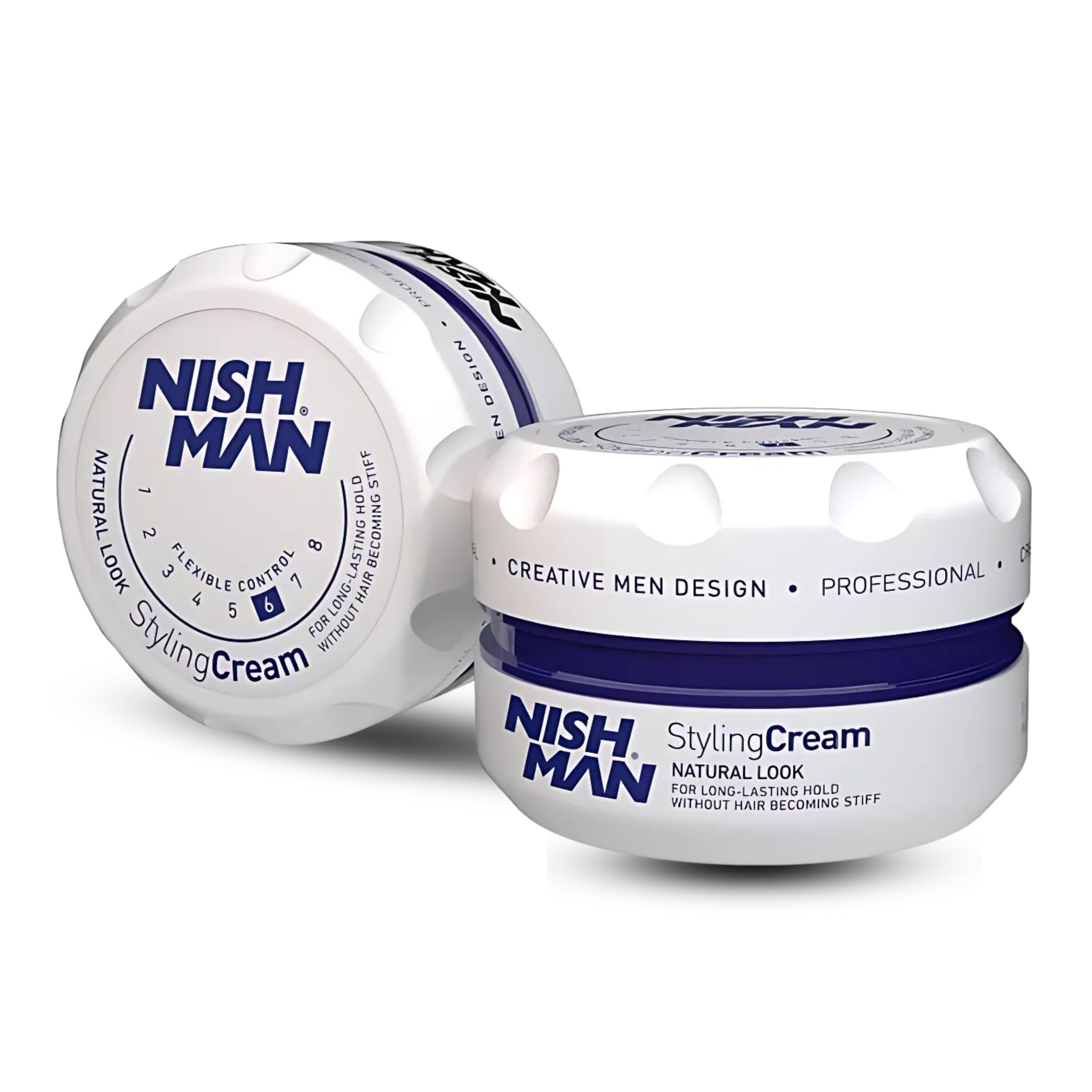NISHMAN Hair Styling Cream N6 - White 150ml - Powerful Styling and Flexible Hold for Every Hair Type - Perfect Cream for Long-Lasting Shape, Texture, and Shine