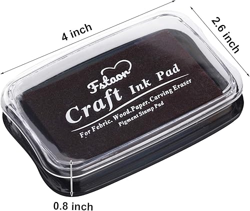 Miniatura 2 de Fstaor Almohadilla grande de tinta marrón para sellos de goma, 4 x 2.6 pulgadas, no tóxicas, lavables, seguras para niños, almohadillas de tinta