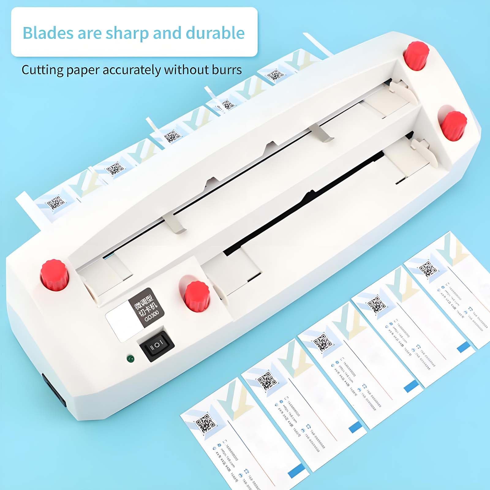 Cortadora eléctrica de tarjetas de visita de alta velocidad, guillotina de papel con alimentación automática para tarjetas de 90x54 mm, corta hojas A4 a tamaño estándar en minutos, cortadora industr