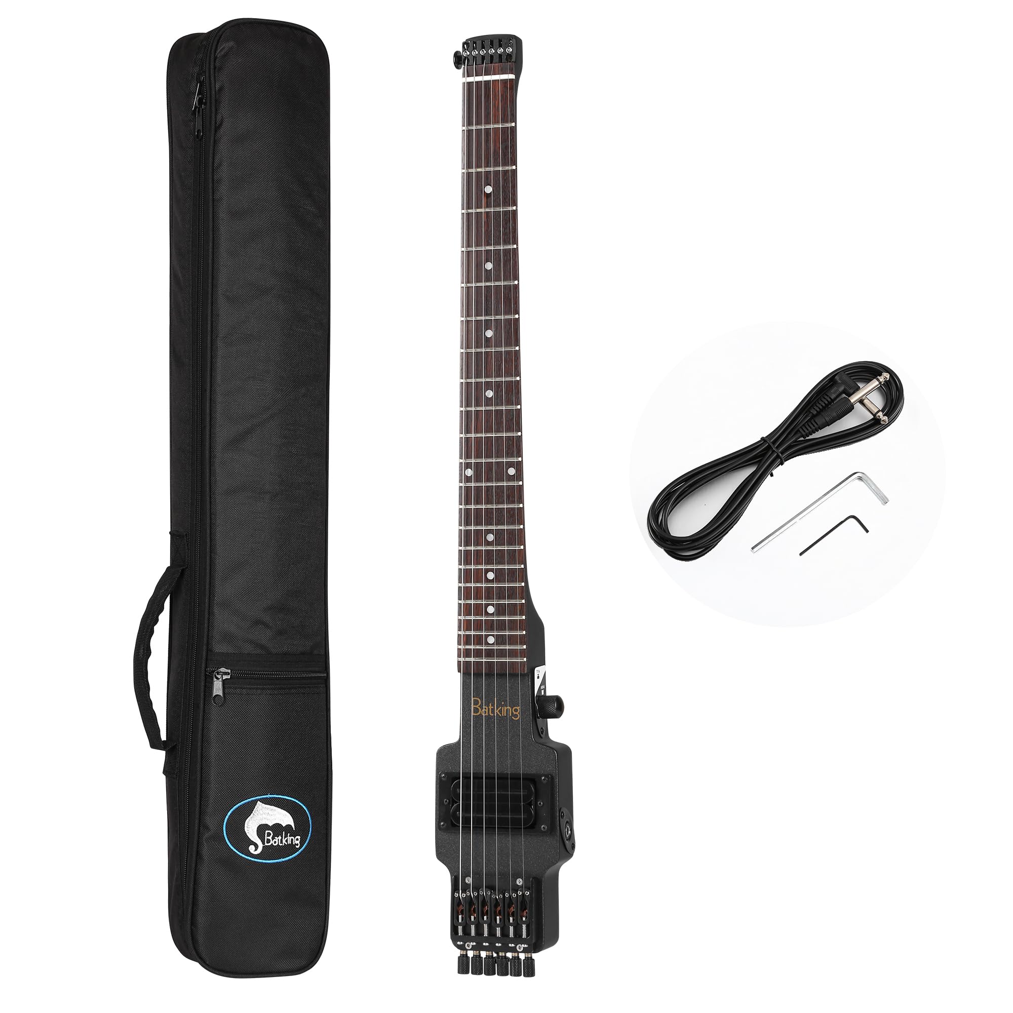 Travel Guitars Electric, Headless Guitar 6 Strings One-piece