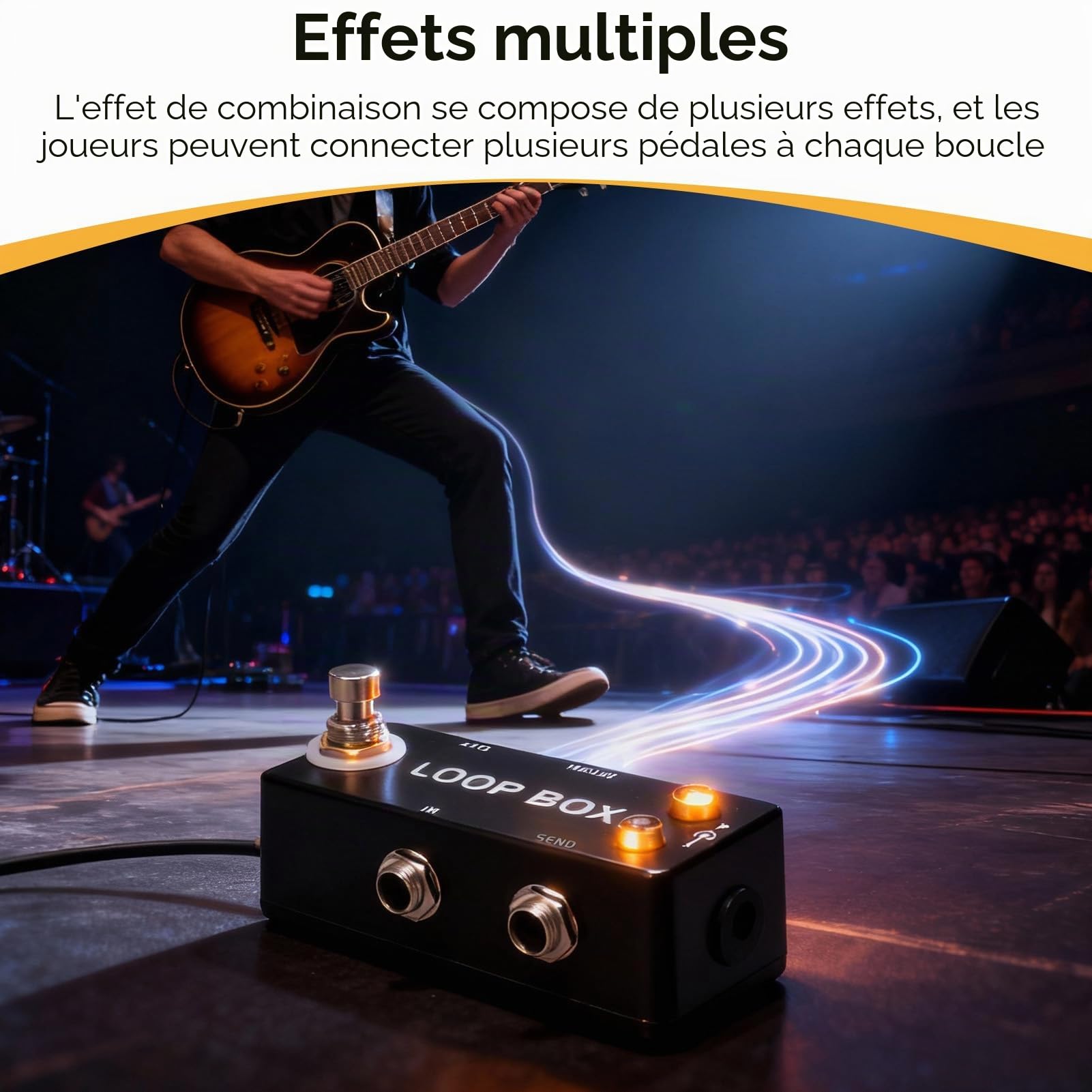 Effet de Boucle de Guitare, Mini Loop Box Pédale D'effet pour Guitare Pédale D'amplificateur de Guitare Électrique True Bypass Loop Switcher Pédales D'accordage pour Guitare Basse Électrique