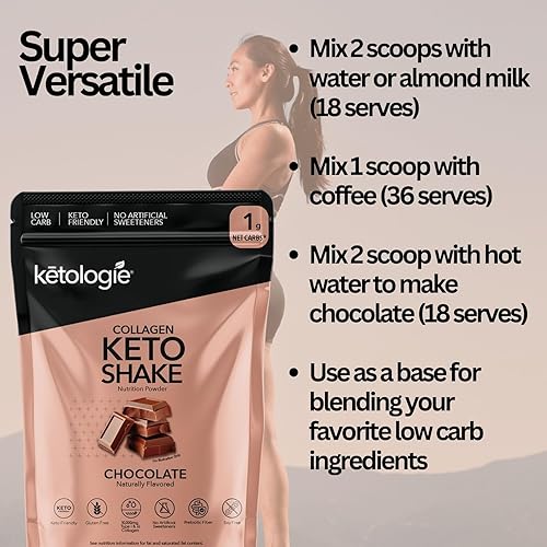 Miniatura 4 de Ketologie Batido de colágeno Keto (vainilla) - con aceite de coco, probióticos, péptidos de colágeno hidrolizados alimentados con pasto tipo I y