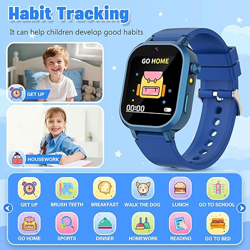 Miniatura 8 de Reloj inteligente impermeable para niños de 3 a 12 años con 39 juegos, pantalla táctil HD, reproductor de música, cámara de video, podómetro,