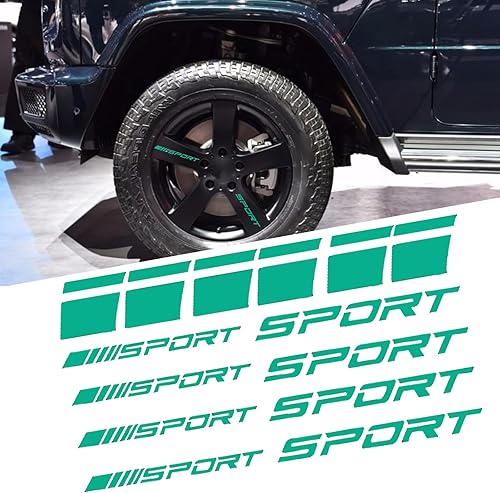 14 calcomanías reflectantes para ruedas de automóvil de 18 a 21 pulgadas, emblema deportivo, impermeable, a rayas, para llantas de automóvil,