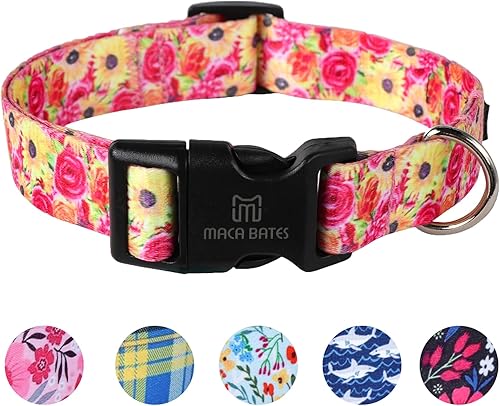Maca Bates - Collar de diseño de rosas para perro, collar de primavera para niñas y niños, hembra, macho, para Perros, Chihuahua, Pitbull regalo de