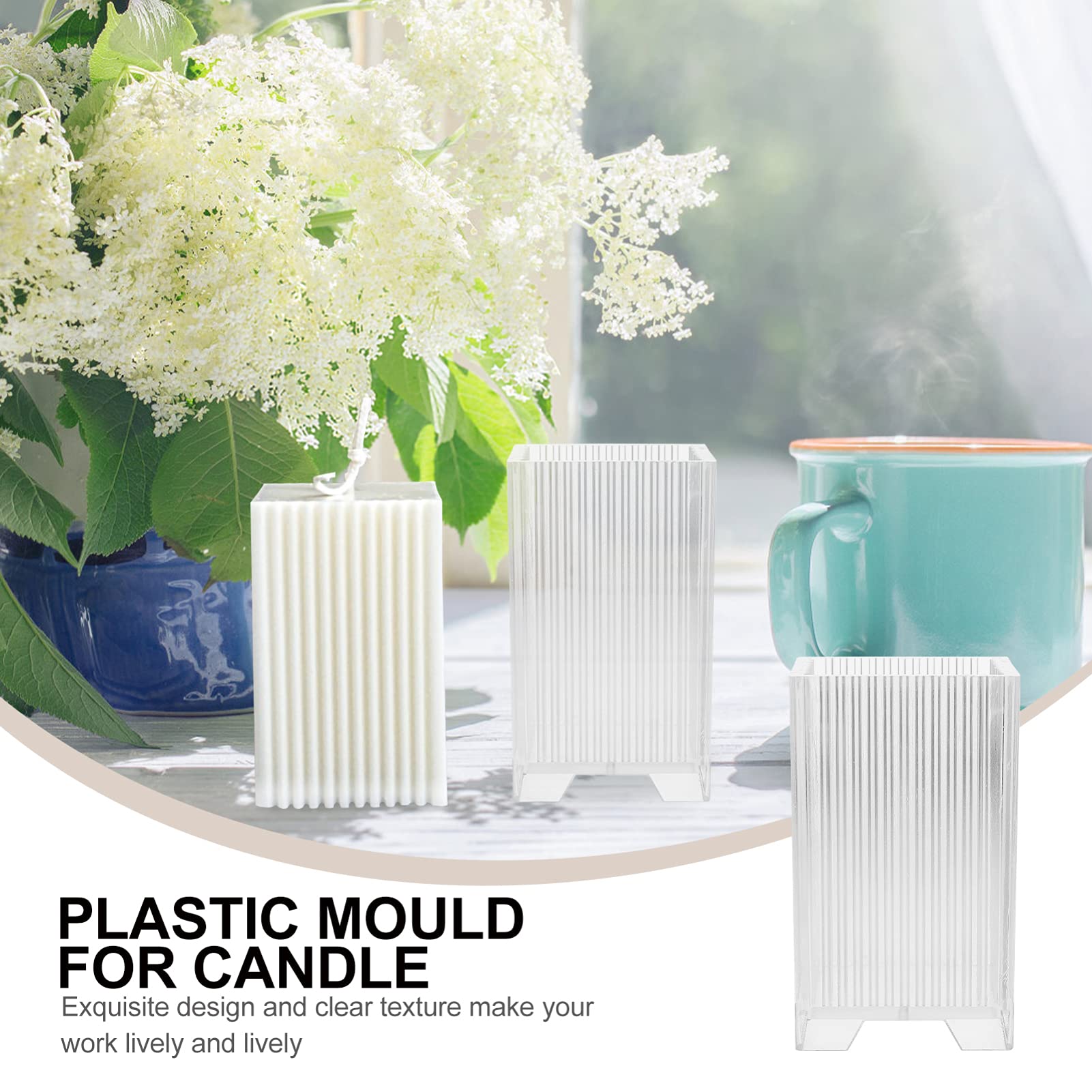 Housoutil 3 Piezas Molde de Vela Cuadrado de Plástico para Fabricación Diy Molde Práctico y Duradero para Velas Aromáticas y Artesanales