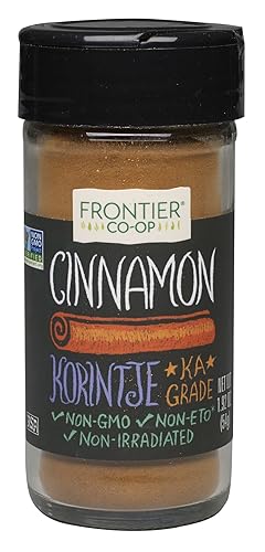Frontier Co-op - Canela orgánica molida Korintje, botella de 1.92 onzas, canela de calidad gourmet, sabor equilibrado completo, Kosher