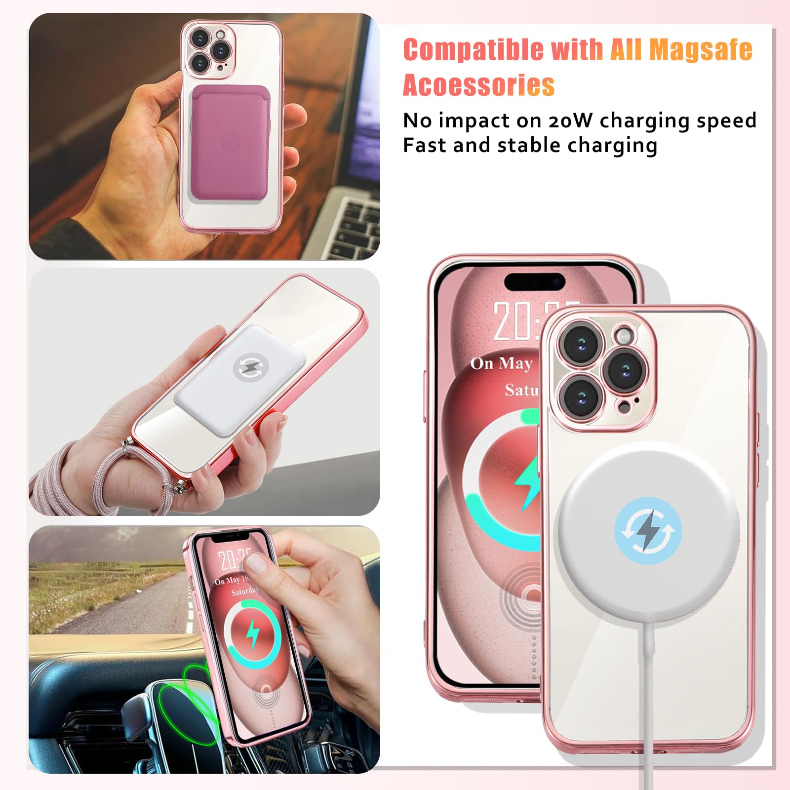 Newseego Custodia Telefono con Cordino Regolabile per iPhone
