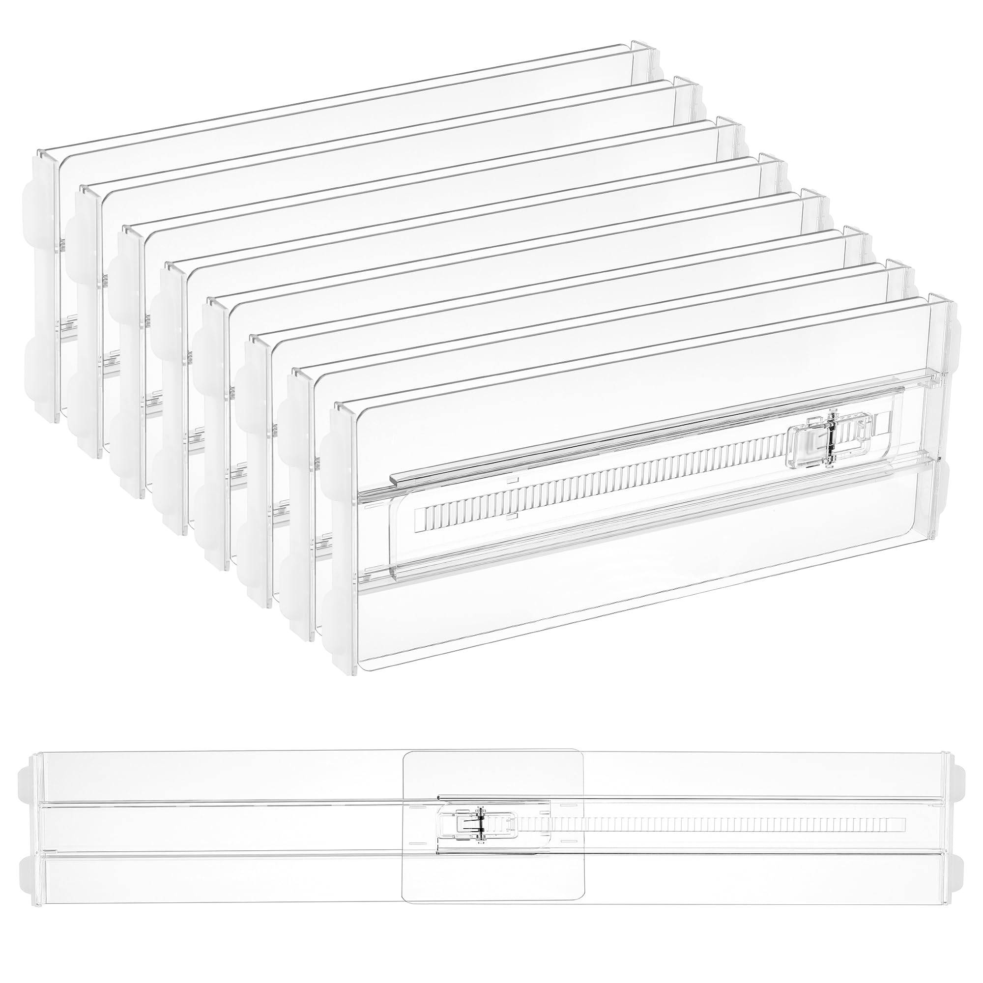 Vtopmart 4" High Drawer Dividers for Clothes, 13"-22" Adjustable, 8 pack