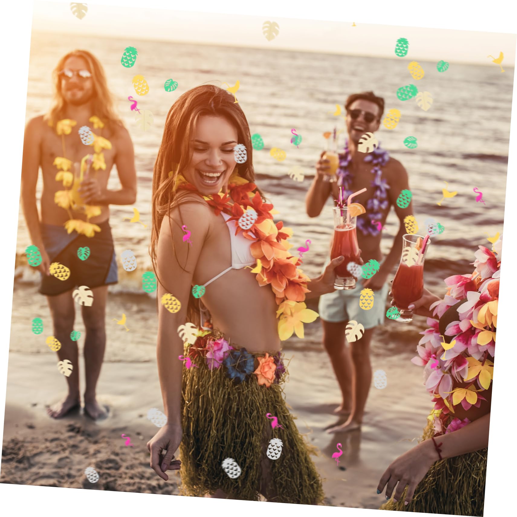 STOBAZA 15confezioni Confetti Tropicale Hawaiano Per Decorazioni Feste Compleanno e Shower Facile Da Usare Leggero e Sicuro Per Eventi Estivi e Matrimonio