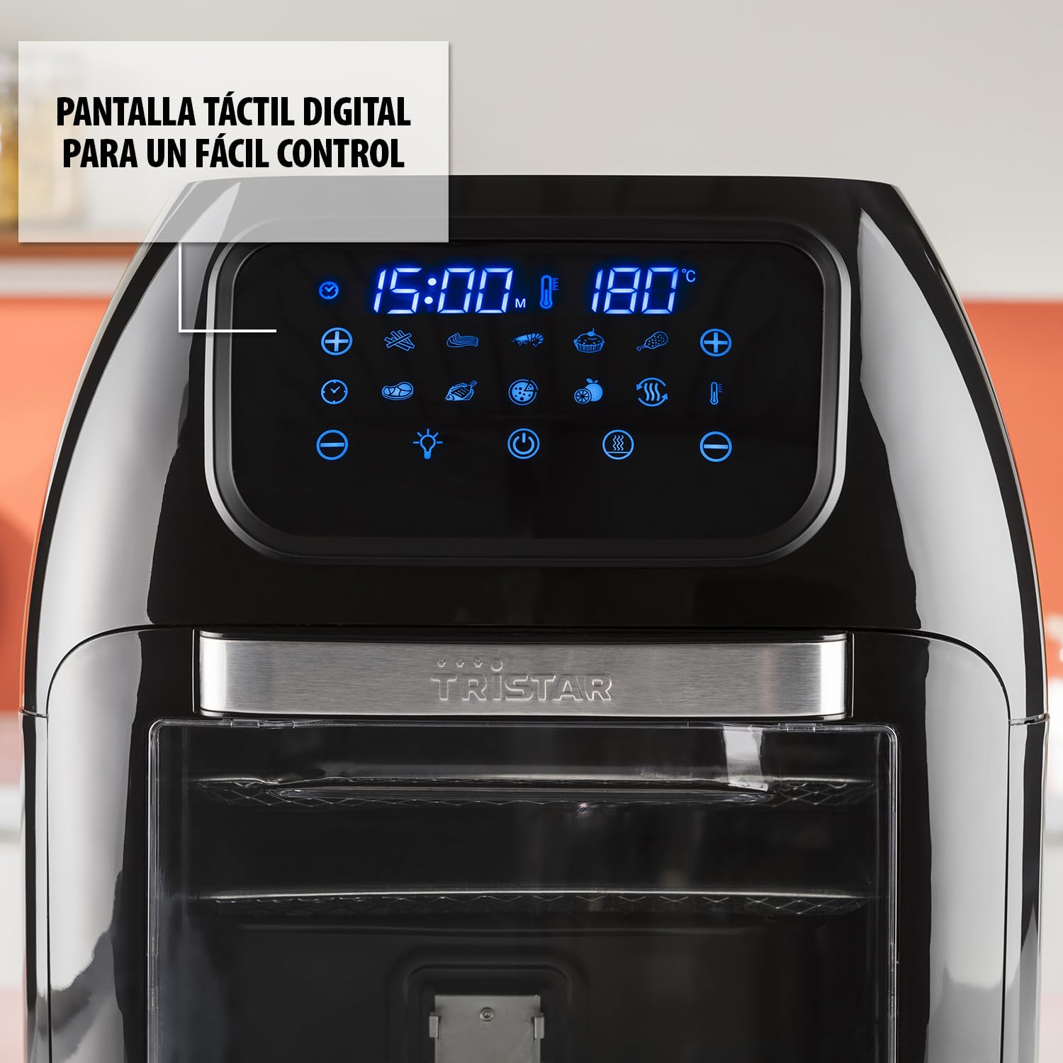 Tristar FR-6964 Freidora sin aceite y horno multifunción, capacidad 10 L, panel de control digital, tiempo y temperatura regulable 65-200 °C, 10 programas, 1800 W, accesorios incluidos