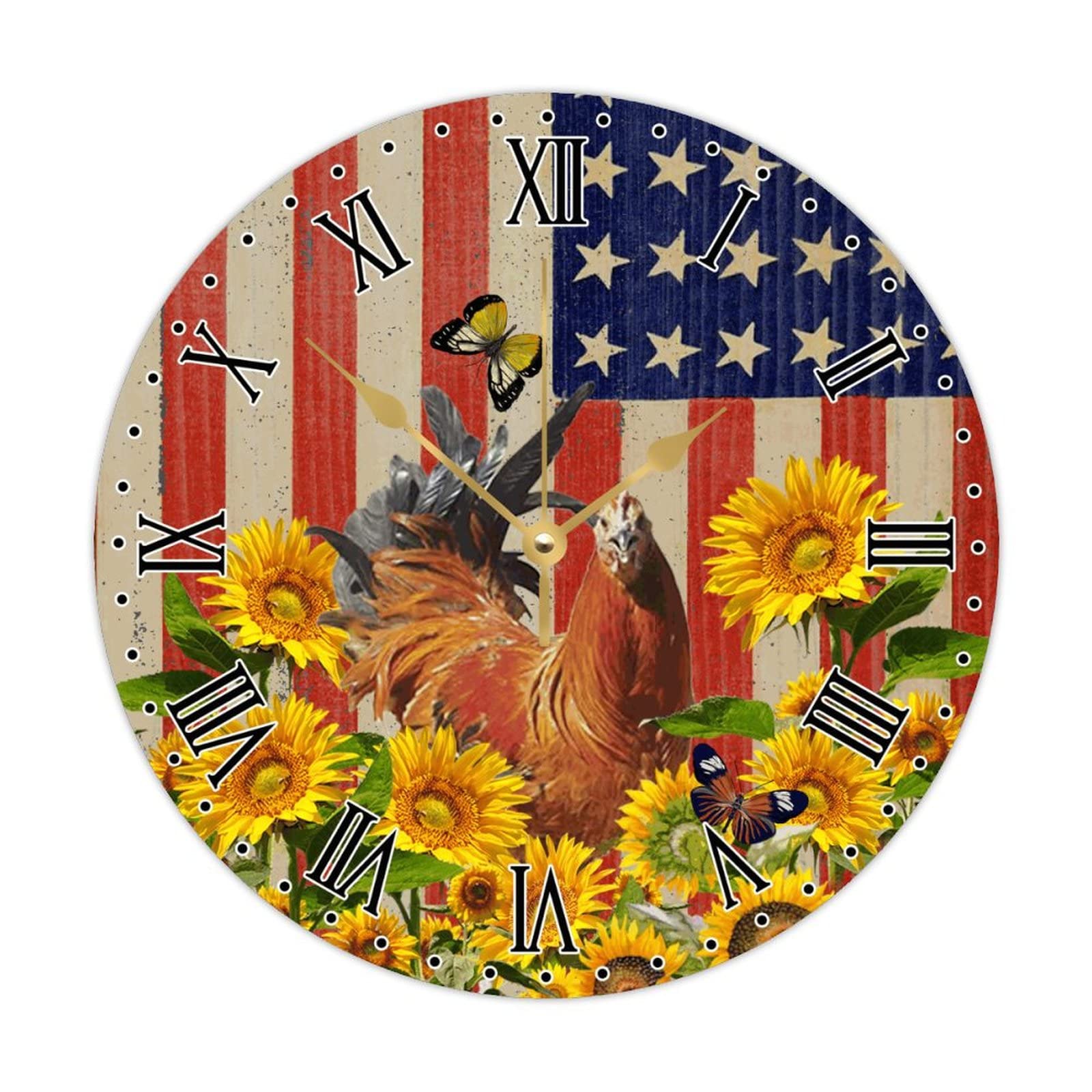 Cadeau de pendaison de crémaillère horloge murale en bois 38cm
