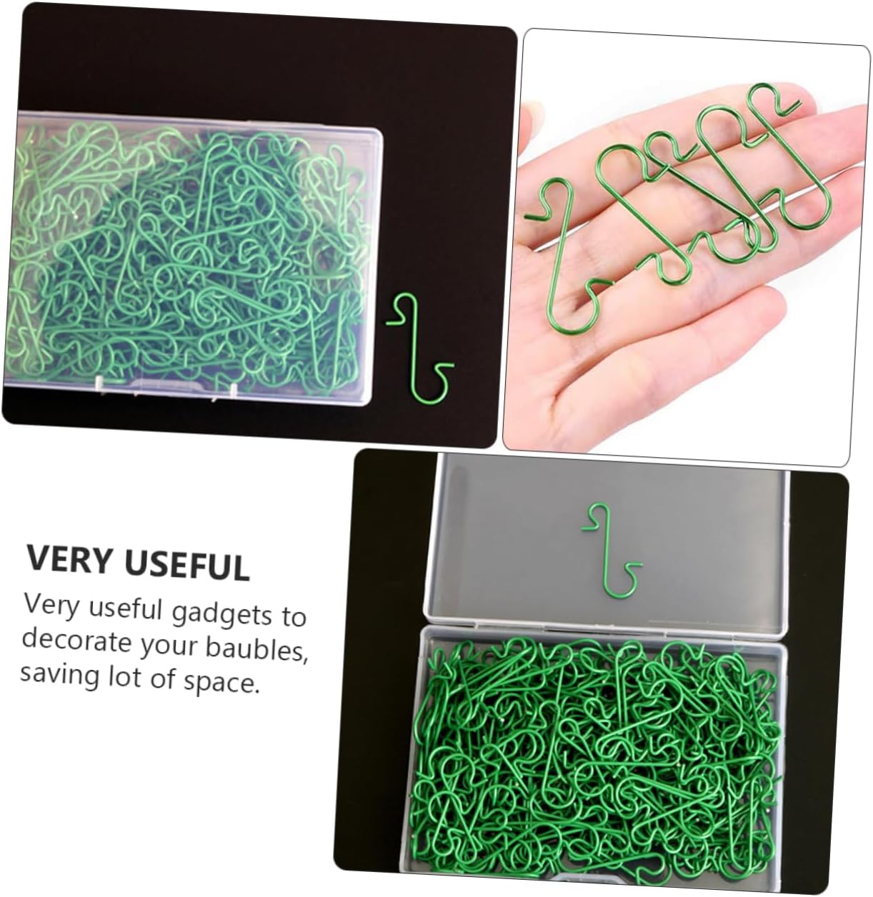 300pcs Shape Flower Hooks for Christmas Tree Decoration Plated Hanging Clips for Ornaments and Garlands for Holiday Home Decor