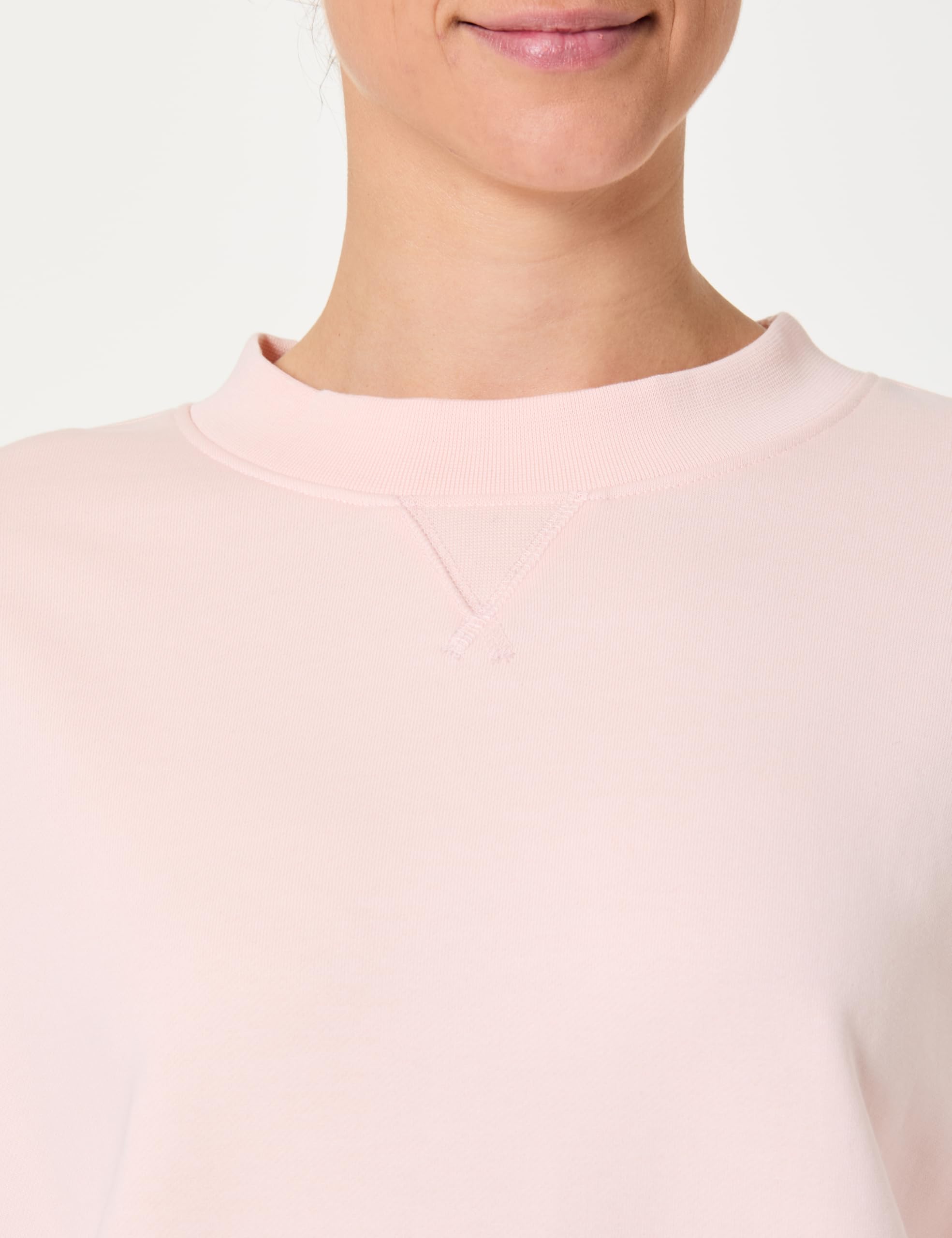 Calvin Klein Donna Felpa Badge Logo Terry con Scollo Rotondo