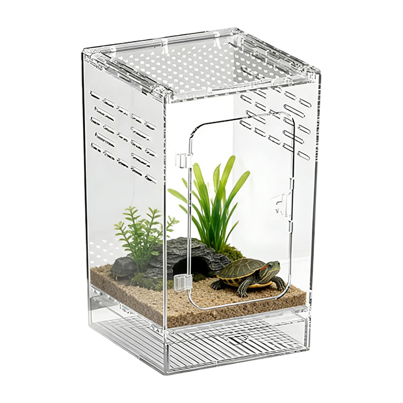 Obudowa z akrylu dla pająków Terrarium o pełnej przejrzystości z czystego | Terrarium Modliszki Siedlisko Żaby dla Jaszczurek, Żółwi, Ślimaków, Węży, Krabów Palmowych