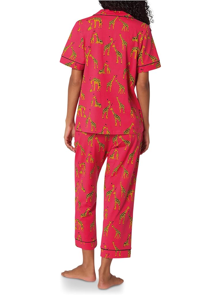 Red Bedhead PJs Short Sleeve Cotton Knit Cropped Pajama Set