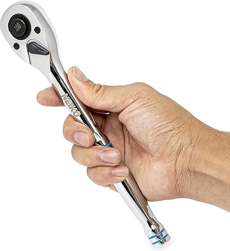 Miniatura 5 de NEIKO 03000A - Juego de 3 trinquetes de liberación rápida juego de llaves de trinquete de 14 pulgadas 38 pulgadas y 12 pulgadas columpio de 36