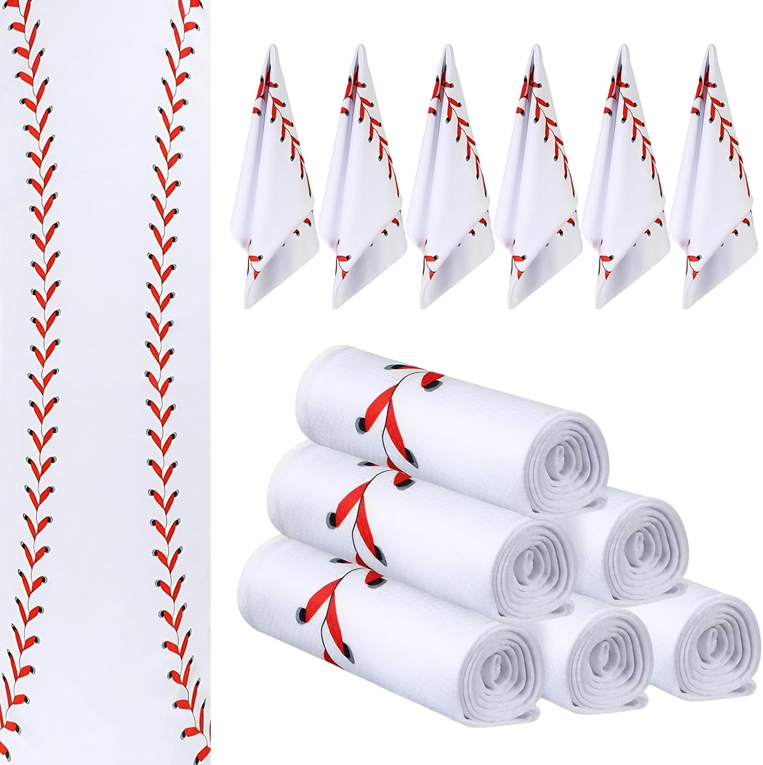 12 Pcs Baseball Cooling Towels 40'' x 12'' Baseball Party Favors Team Gifts Breathable Chilly Microfiber Sweat Towel Decorative Sport Rags Bulk for Team