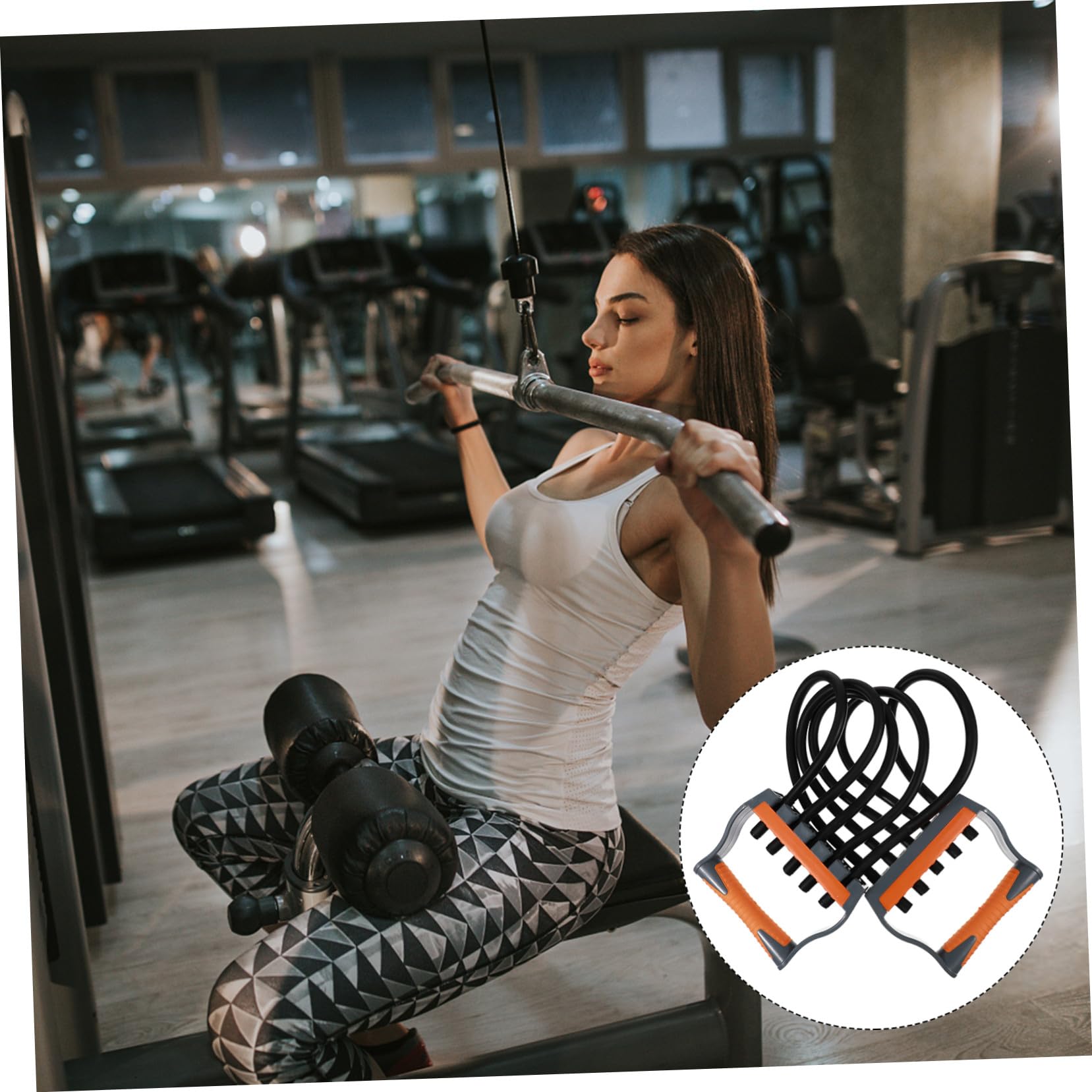 ABOOFAN Brust Expander mit Verstellbaren Widerstandsbändern Ergonomische Griffe Leichtes Fitnessgerät für Muskelaufbau Zuhause Multifunktionales Trainingsgerät für Kraft und Dehnung