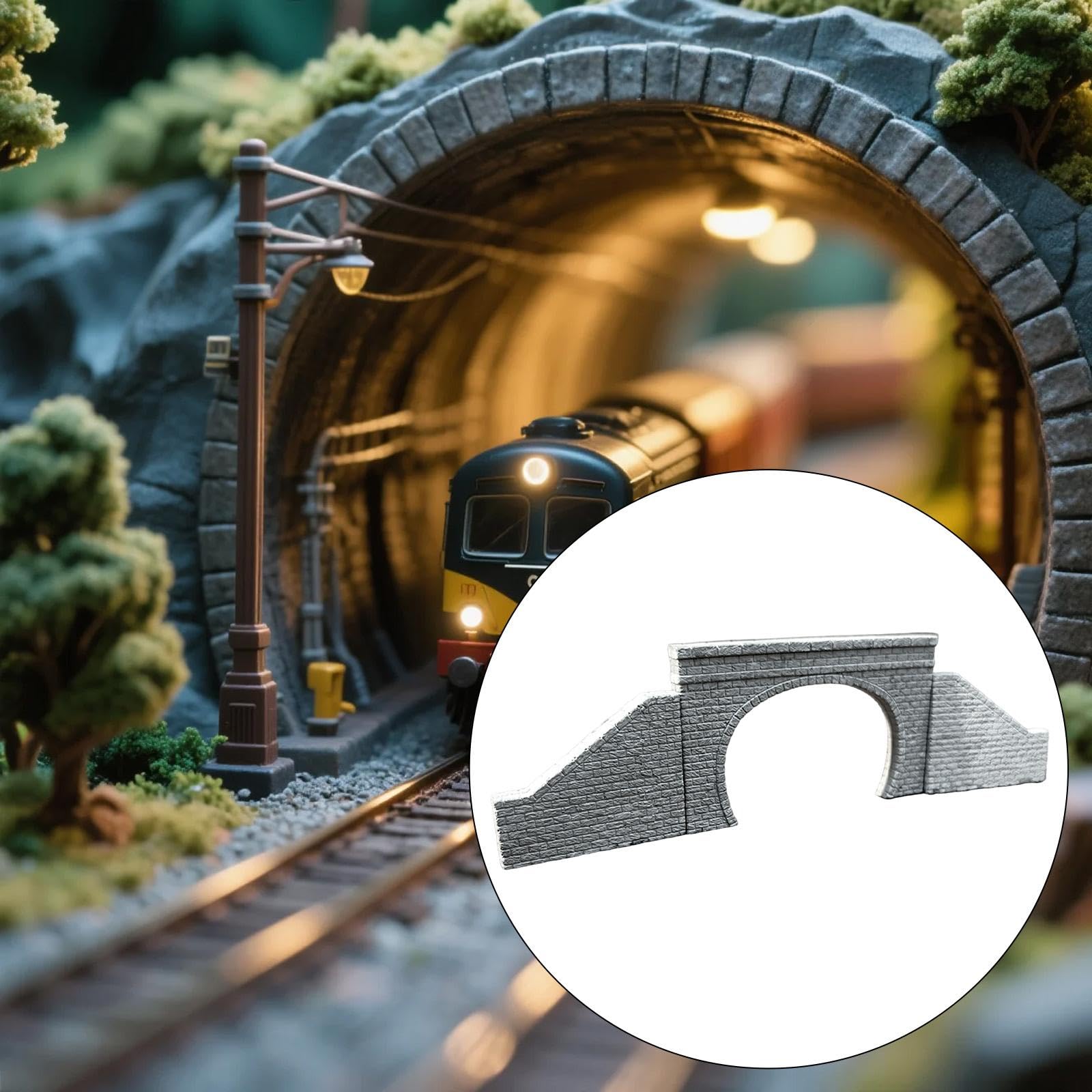 Modello di Portale Ferroviario in N, Simulazione di Tunnel, Layout Ferroviario, Ingresso Binario Ferroviario, Diorama in Gesso, Micro Paesaggio, con Pendenze