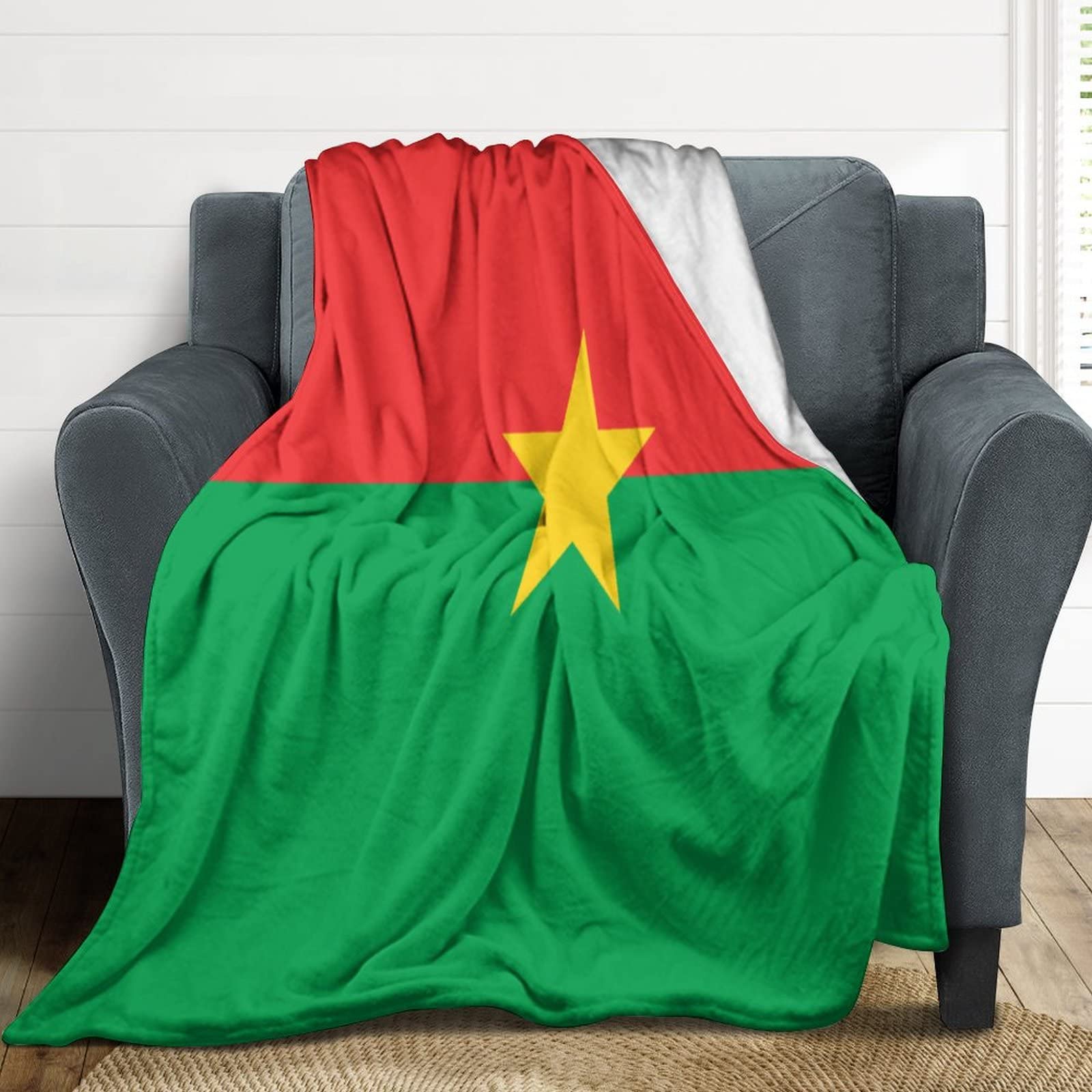 Couverture lit flanelle Burkina Faso douce chaude pour canapé