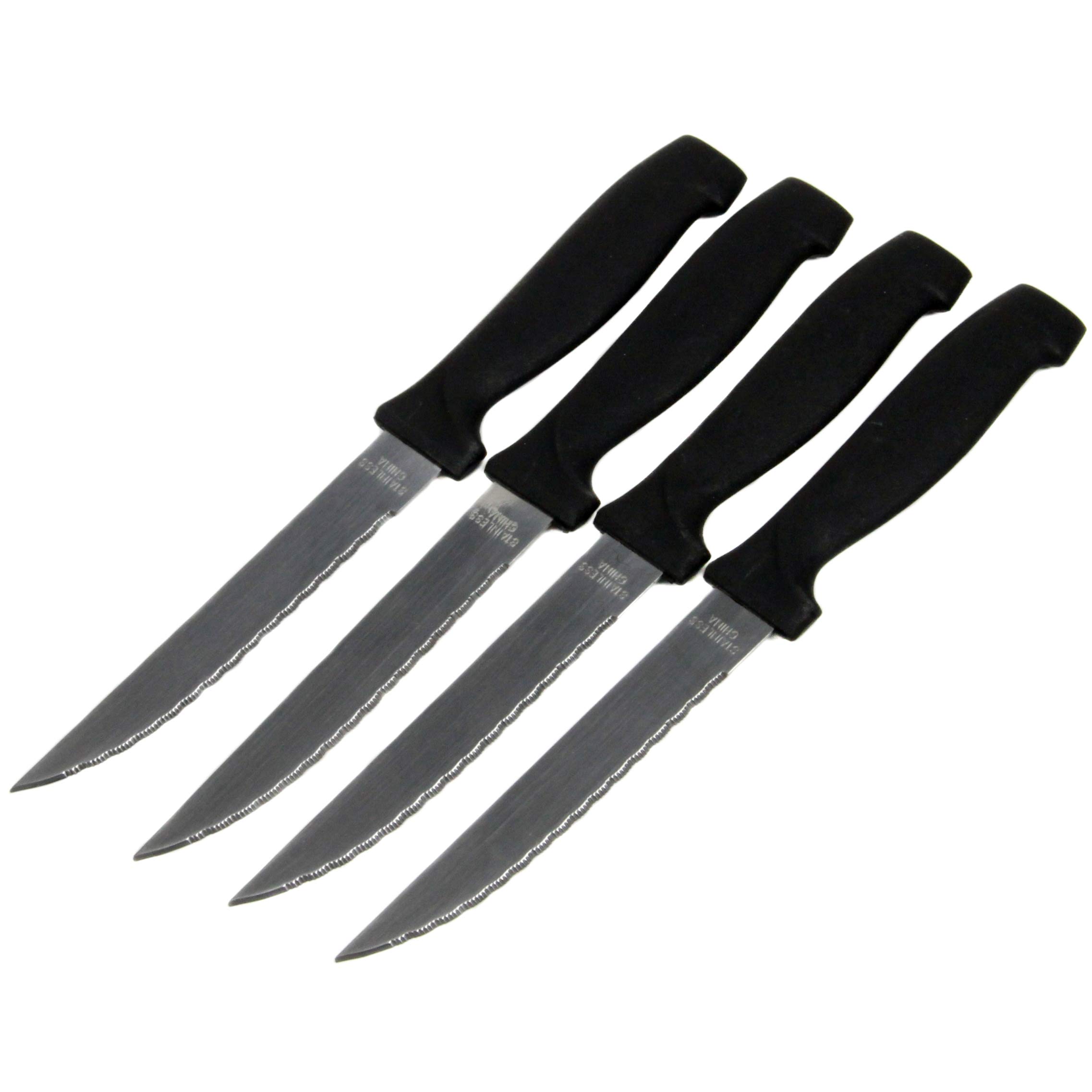 Chef CraftSelect Steak Knife Set, 4.5 inch blade 10.75 inch in length 4 piece set, Black