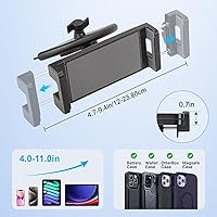 Vista 2 de EEEKit 2 in 1 CD Slot Tablet Car Mount, Universal 360° Rotation CD Player Car Phone Holder for 4-11in Devices, Black