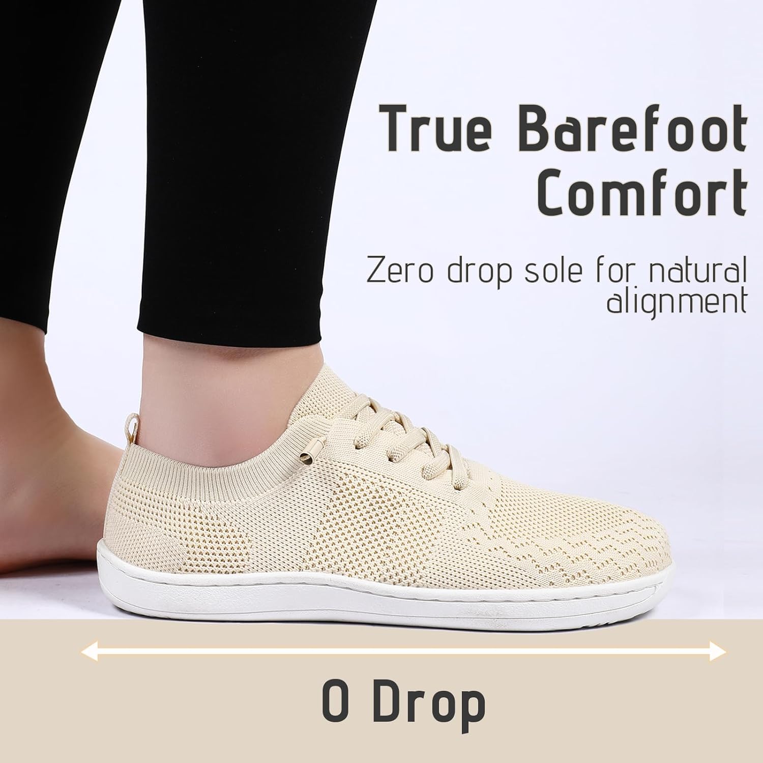 Barefoot Shoes Women Wide Slip-On Barefoot Running Tennis Walking Sneakers Minimalist Breathable Shoes Zero Drop Sole for Workout Gym Travel - Image 4