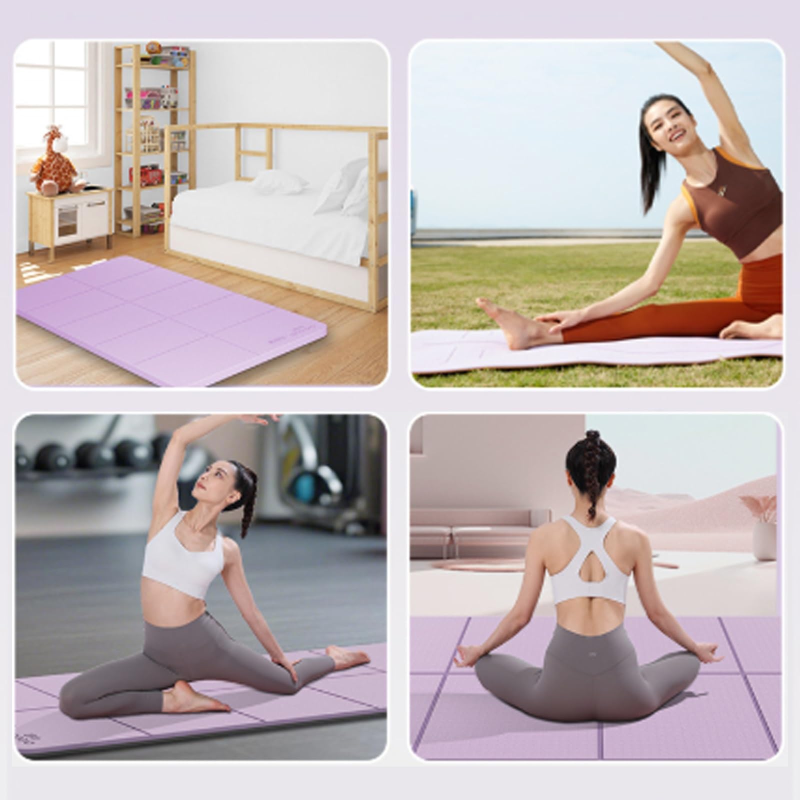Esterilla de Yoga Plegable,Ligera Fitness Mat,Antideslizante Deporte Mats,Ecologico Y CóModo Esterilla Pilates,Perfecto para Actividad Diaria,Con Bolsa de Almacenamiento