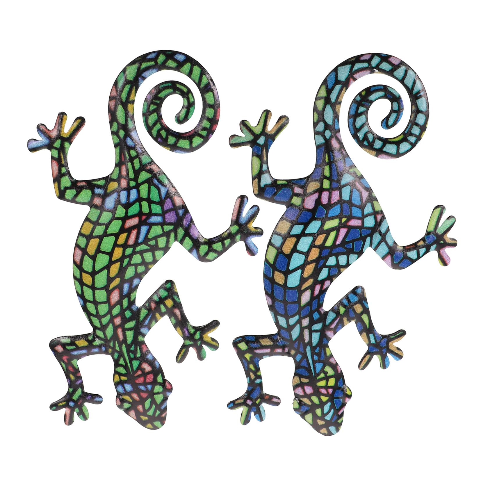 2 Pezzi Decorazioni Murali in Ferro Battuto Forma di Lucertola Rustproof e Resistenti Sculture da Parete Vivide per Soggiorno Camera e Giardino Ornamenti Artistici Duraturi