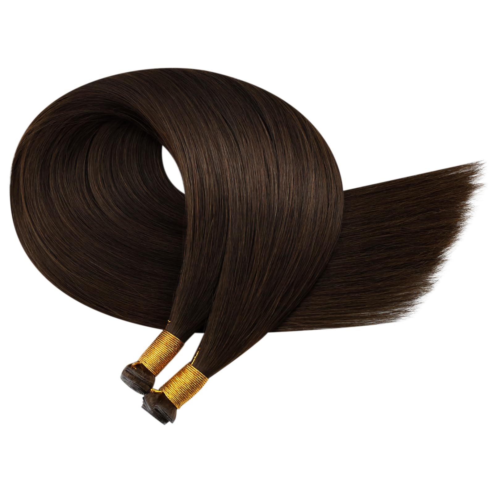 Moresoo Weft Hair Extensions Real Human Hair Medium Brown Highlighted Platinum Blonde Sew in Human Hair Extensions Brown to Blonde Full Head Remy Straight 18 Inch 100g/Pack #P6/60 — view 115