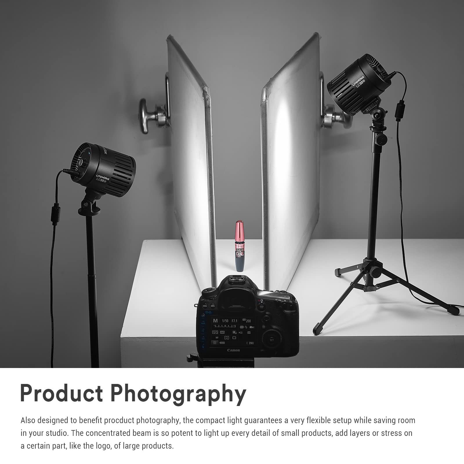GODOX LC30D Litemons Flat 5600K LED Light, 35800 Lux at 0.5M, cri 95 + / tlcl 96 +, 8 presets Light Effects