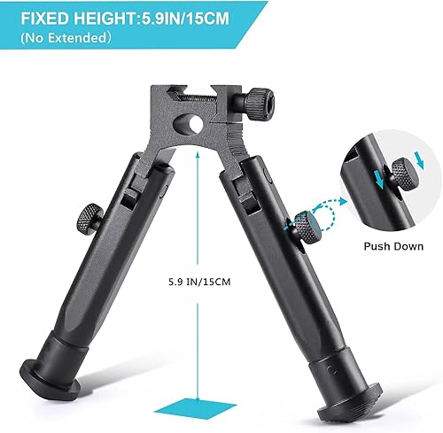 Miniatura 4 de Picatinny Bípode ajustable para riel Picatinny, bípode de disparo con adaptador de montaje en riel
