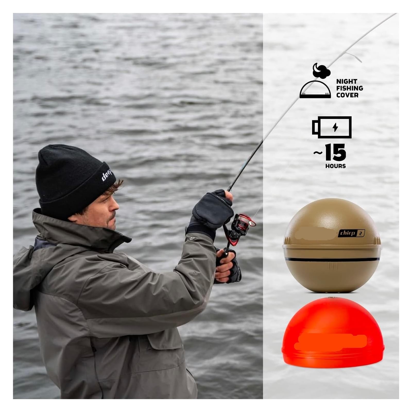 Sonda de Pesca portátil - y sonda Profundidad for Kayaks, Barcos en Hielo | Sin GPS | Se Puede lanzar