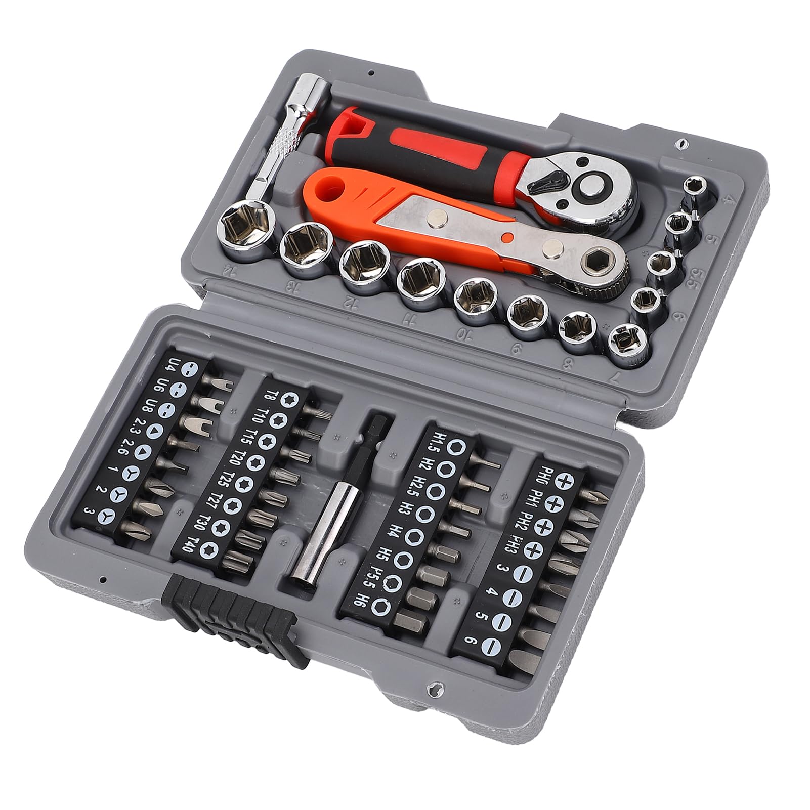 Set di cacciaviti a cricchetto 48 in 1, set di chiavi a cricchetto con inserti da 1/4 di pollice e punte di precisione per cacciaviti, kit di utensili per riparazioni domestiche in