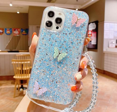 Miniatura 7 de Funda brillante para Samsung Galaxy A32 5G (no compatible con 4G), funda de lujo con purpurina bonita y brillante con diamantes 3D de mariposa