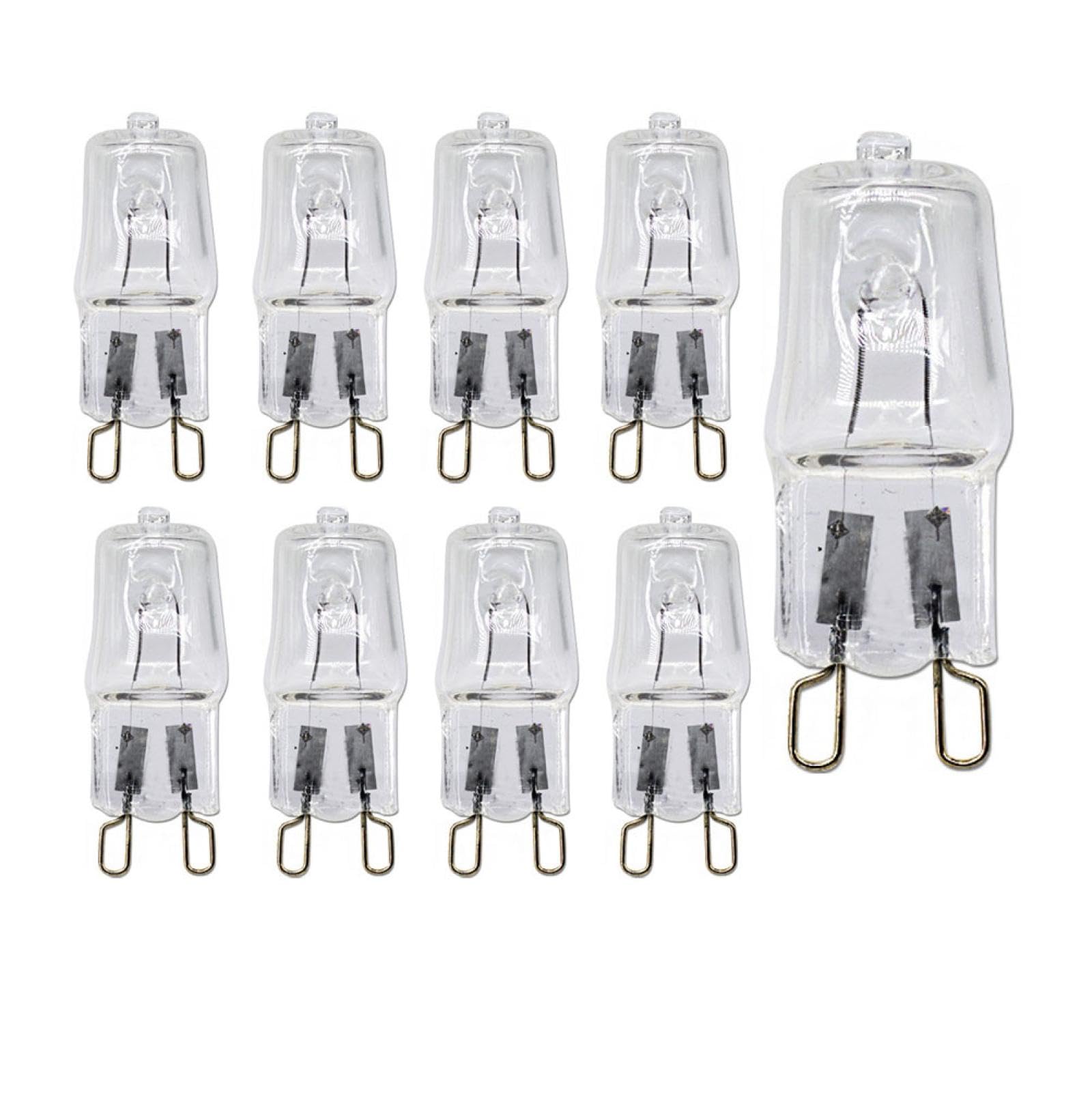 UGEFKMQ G9 Halogen Bulbs 230V 25W G9 Halogen Light Bulb Dimmable T4 Jcd Type 2 Pin G9 Halogen Capsule Bulb Replacement 10Pc 25W