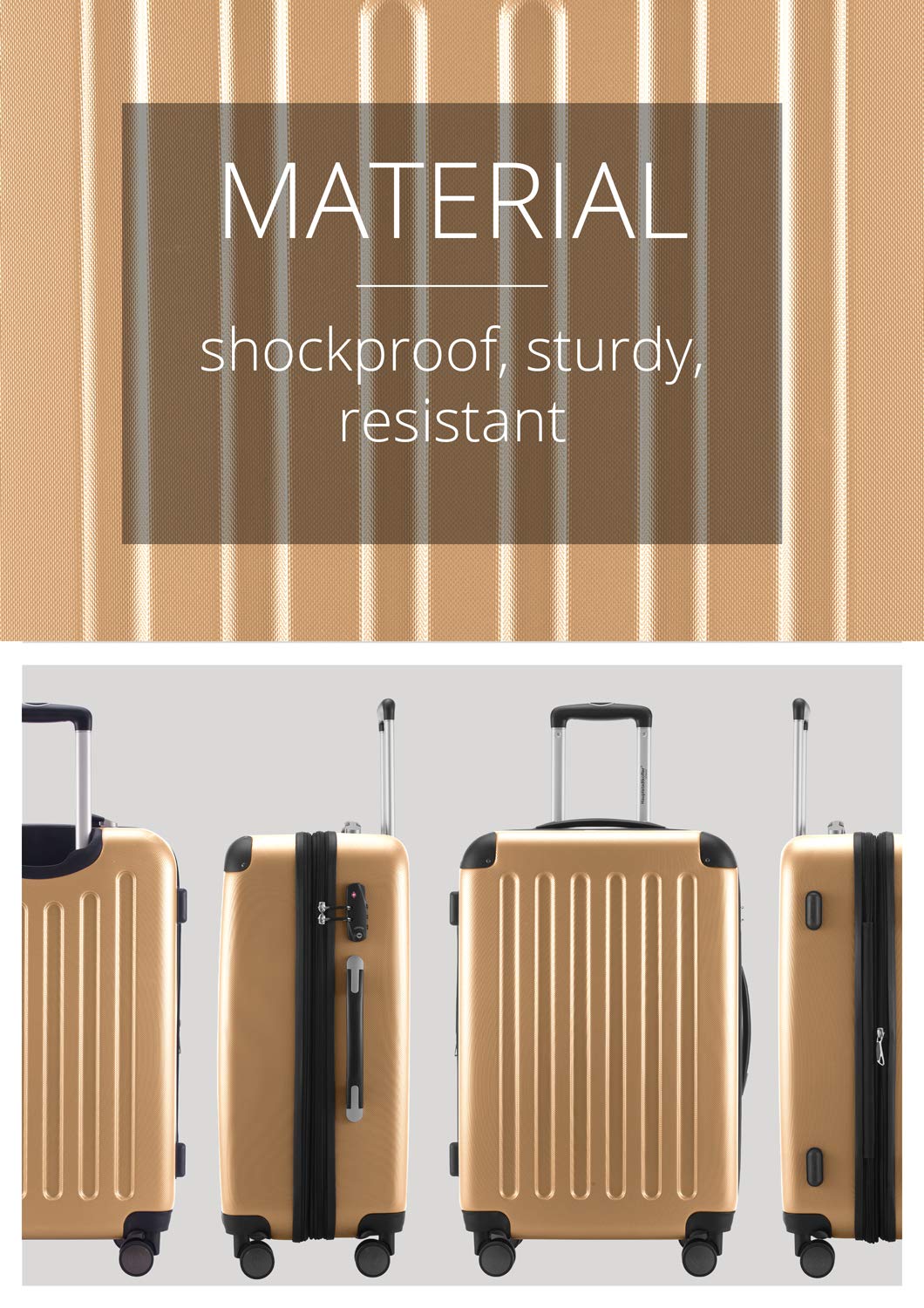 HAUPTSTADTKOFFER - SPREE - Valigia rigida, Trolley espandibile, Bagaglio con 4 ruote doppie, TSA, 75 cm, 119 litri, Borgogna