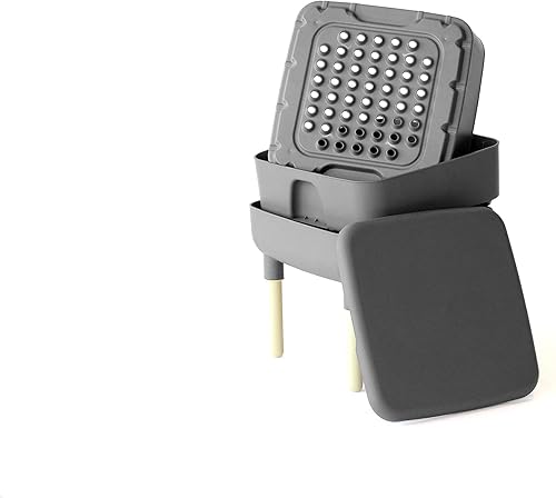 Miniatura 11 de FCMP Outdoor - The Essential Living Composter, contenedor de 2 bandejas para vermicompostador de gusanos (HF-LC4000v2-BLK) negro