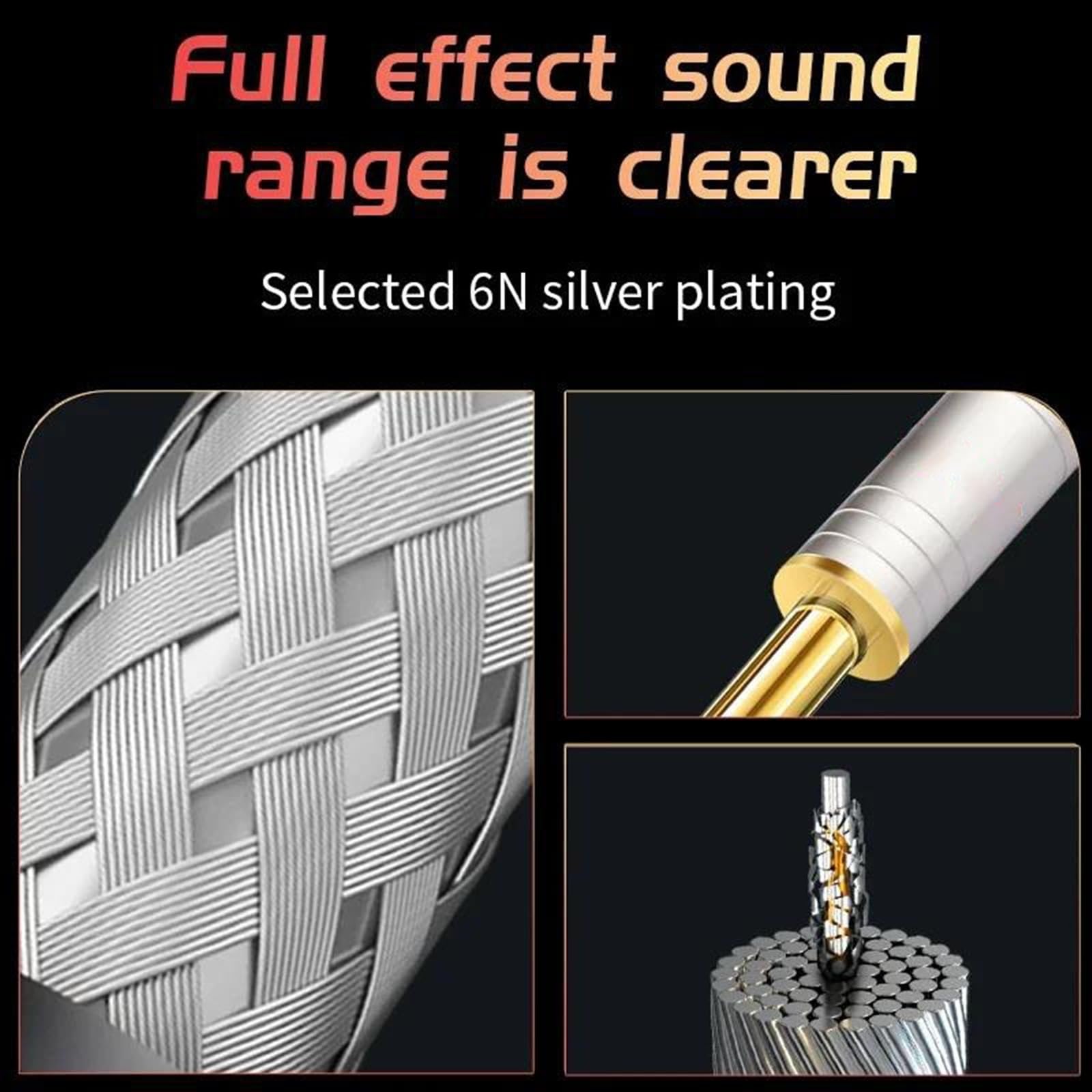 Cavi per strumenti Cavo Per Chitarra Jack 6,5 Mm A 6,5 ​​mm Cavo 6N Placcato Argento 6,35 Mm Jack TS Cavo Per Mixer Per Chitarra Elettrica(10m)