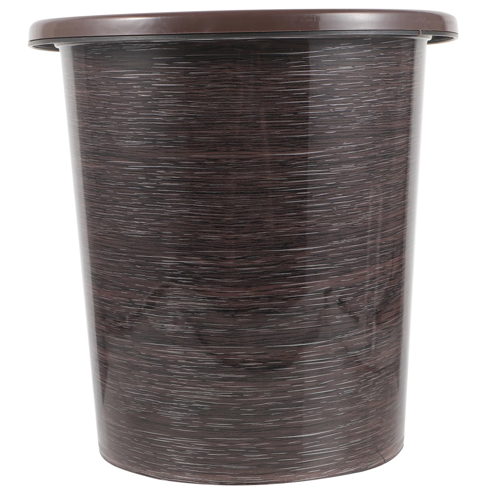 HOOTNEE Practical Wastebasket Plastic Waste Bin Office Home Use Imitation Wood Grain Design
