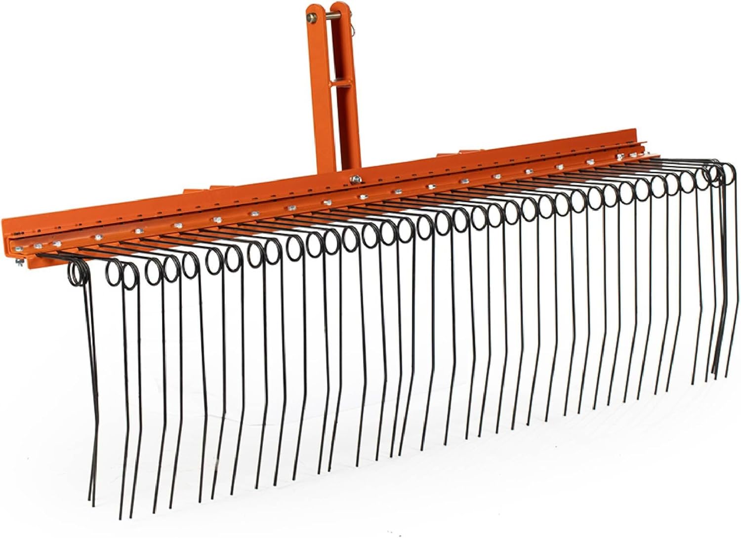 Titan Attachments 3 Point Pine Straw Needle Rake, Category 1 Tractors, Coil Spring Tines, Drag-Behind Landscape (Rake Width: 6')