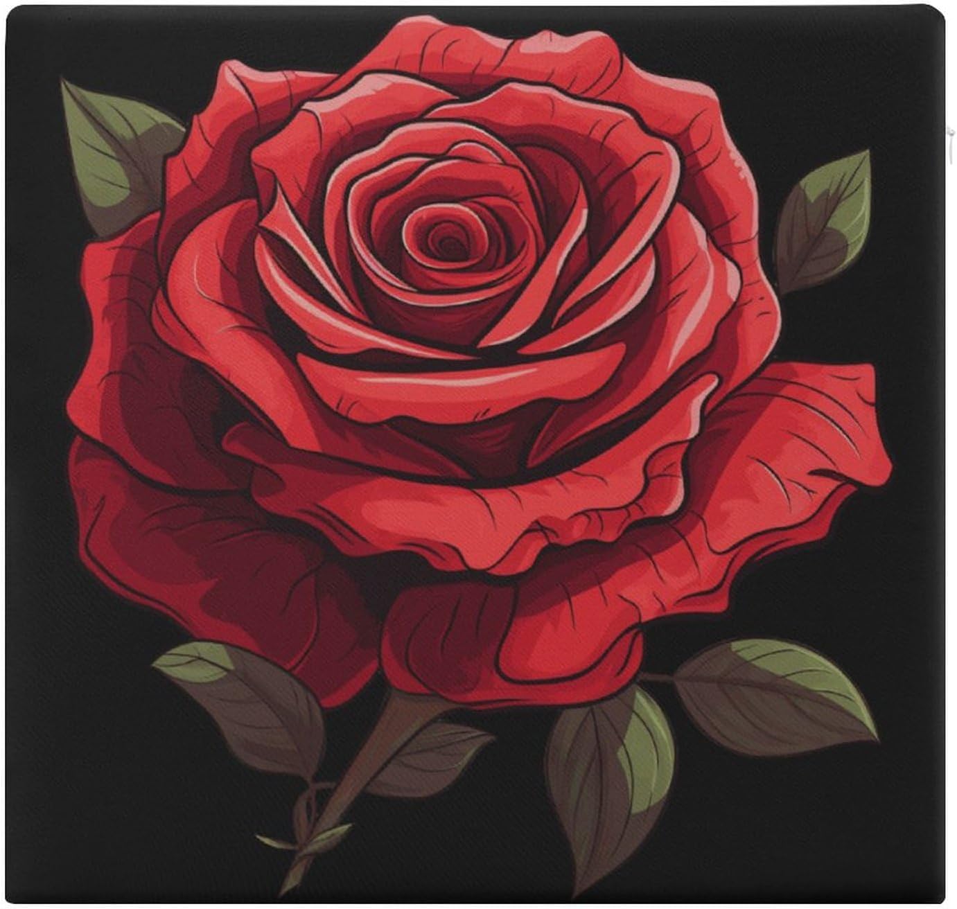 Red Rose Floor Pillow Meditation Yoga Cushion Square Chair Cushion Pillows Seating for Adults