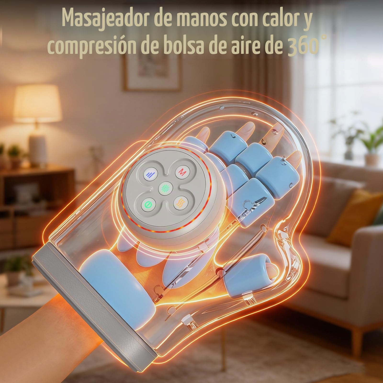 Masajeador de Manos Eléctrico Prisag con Calor, 3 Modos y 5 Niveles Intensidad, Compresión de Aire para Artritis y Túnel Carpiano, Alivio del Dolor, Regalo Ideal para Mujeres, Padres y Abuelos, Gris