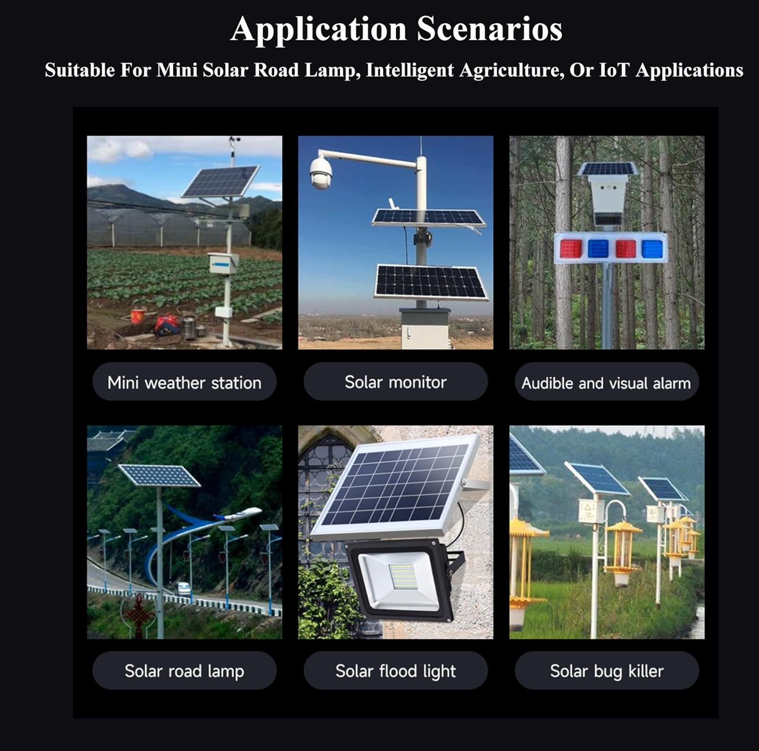 Solar Power Manager Module, Solar Charge Controller USB, Supports 6V~24V Solar Panel and Type-C Power Adapter, 5V/3A Regulated Output, with Battery Holder (Not Includes Batteries)
