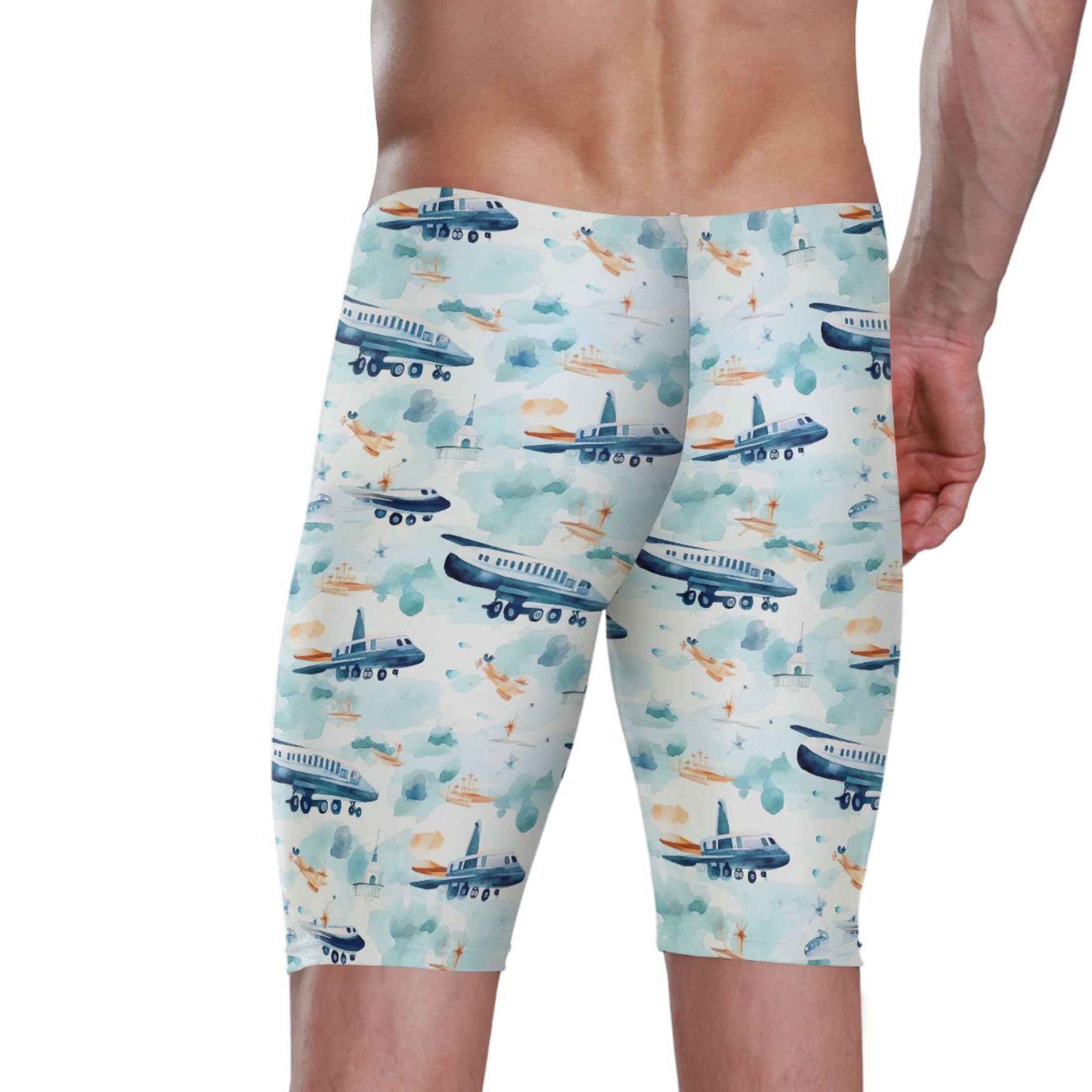 UMIRIKO Plane Toy Cute Swim Jammers Swimsuit for Men B0402975, XX-Large