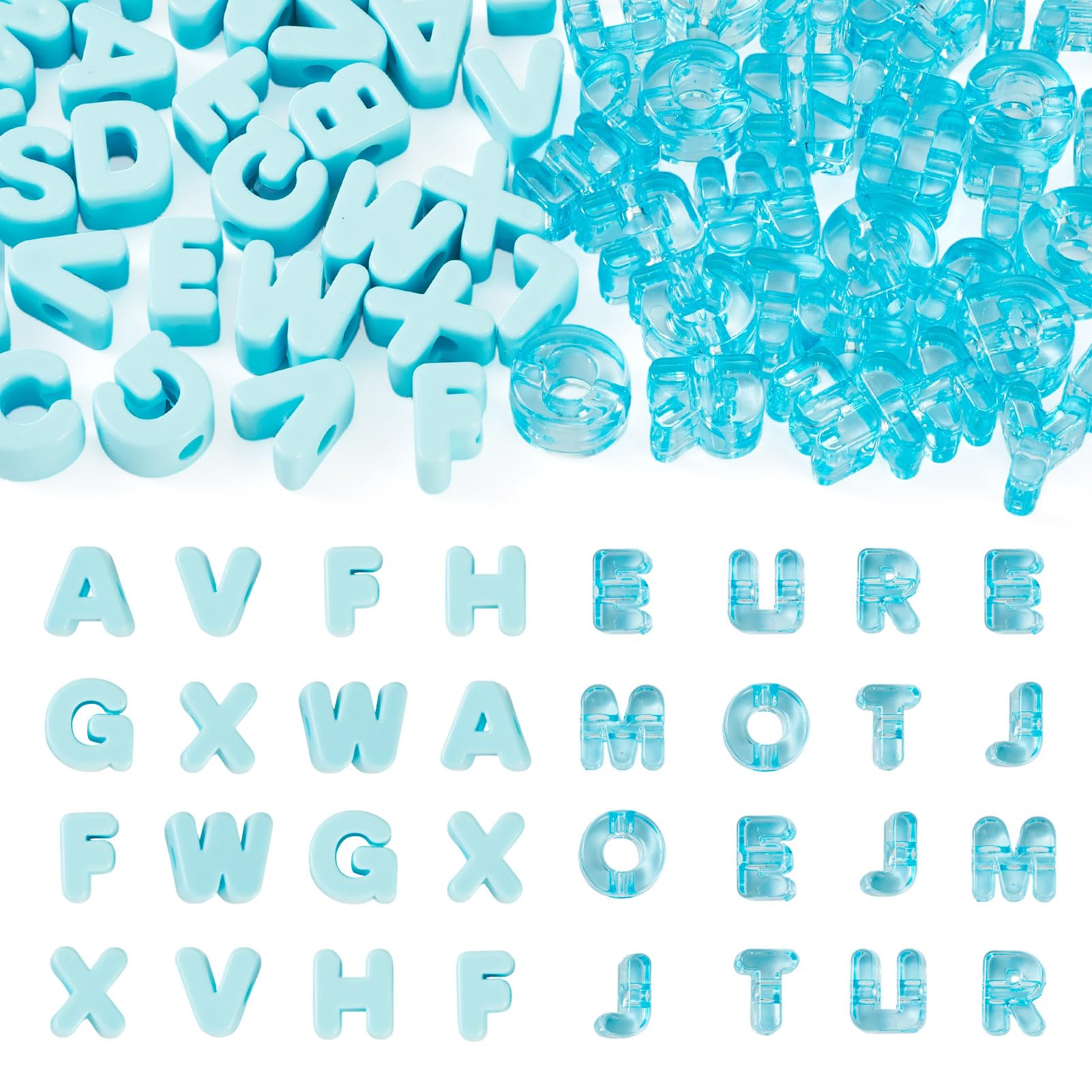 Cheriswelry 60Pcs Blue Opaque Acrylic Letter Beads for Bracelet โ image 1